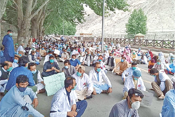 Gilgit Baltistan doctors protest after being denied regularisation, post-graduation admission