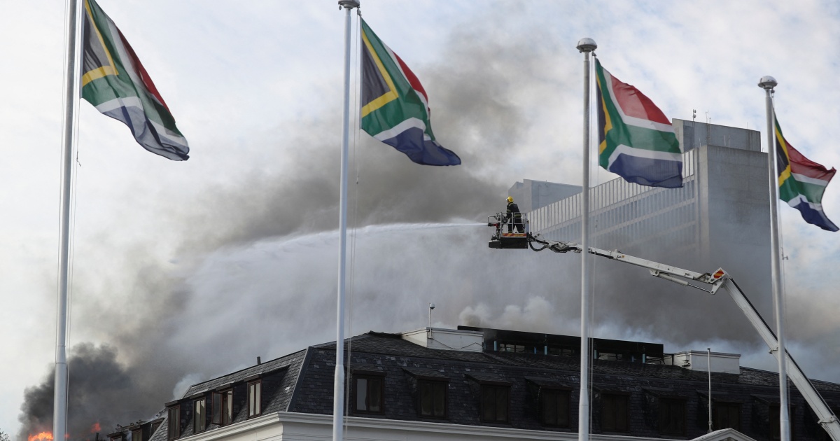 South Africa parliament fire suspect charged with ‘terrorism’