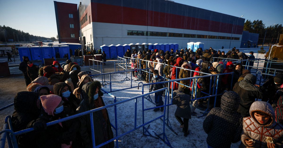 Migrants camped in Belarus warehouse still hope to get to EU