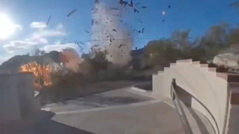 Doorbell camera captures mysterious explosion that flattened Arizona mansion