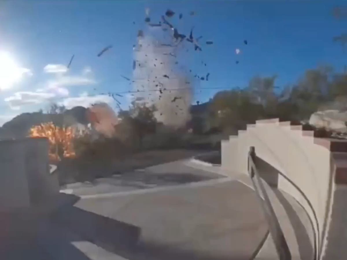 Doorbell camera captures mysterious explosion that flattened Arizona mansion