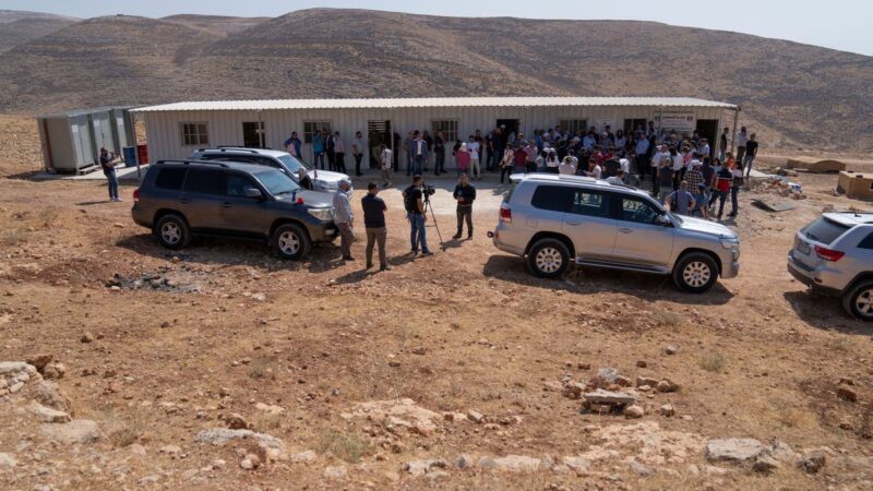 EU diplomats visit West Bank school slated for demolition