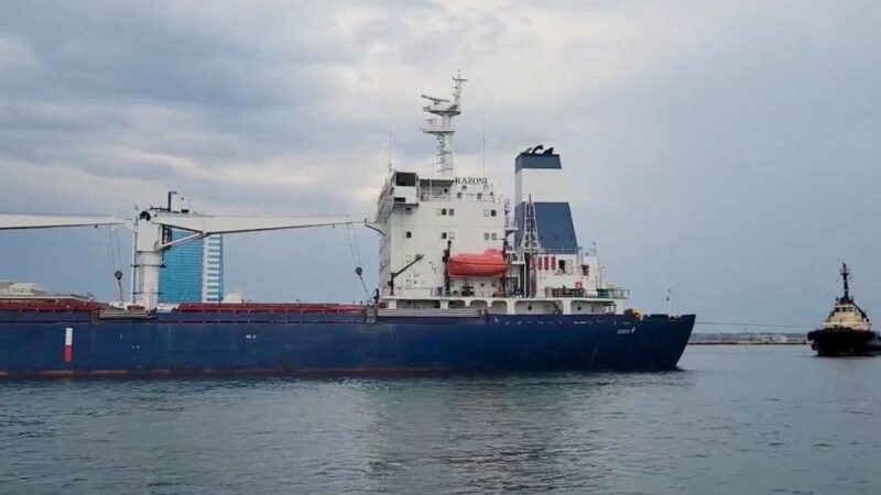 First grain ship to leave Ukraine anchors off Turkish coast