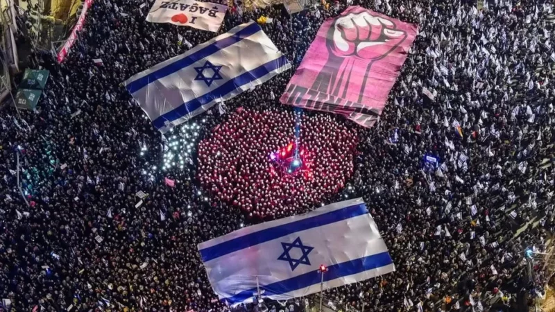 Israel experiences one of its largest demonstrations ever.