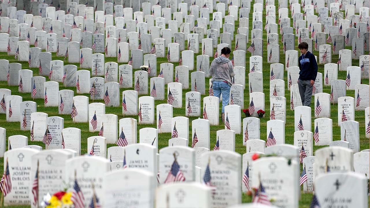 Biden honors the generations of US soldiers who “dared all and gave all” as he observes Memorial Day.