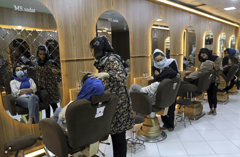 Afghanistan’s Taliban have outlawed women’s beauty parlors.