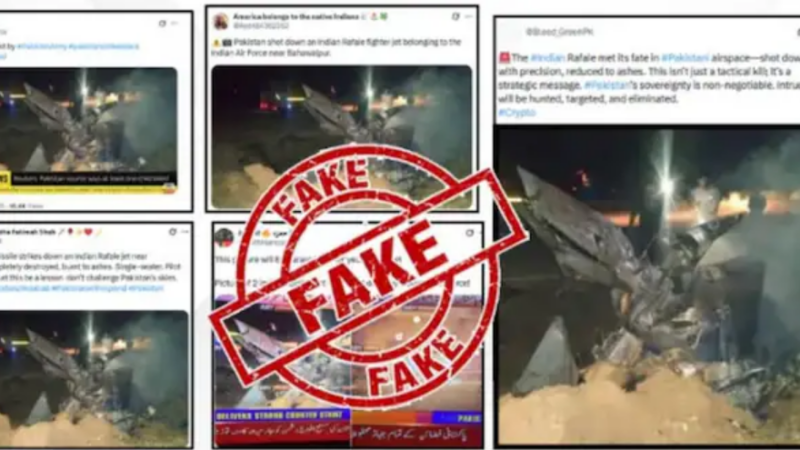 “Fake news, old images”: PIB verifies reports that India’s Rafale plane was shot down by Pakistan