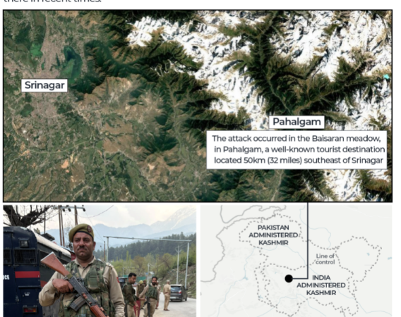 26 people are killed in an attack on tourists in Indian-administered Kashmir: Police